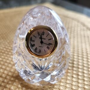 Killarney Crystal Egg Desk Clock New Battery Rare